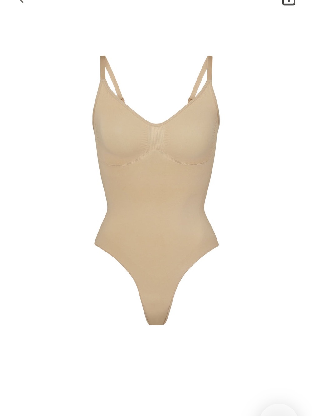 SKIMS Chest-Scrunch Brown Shapewear Bodysuit with Adjustable Straps